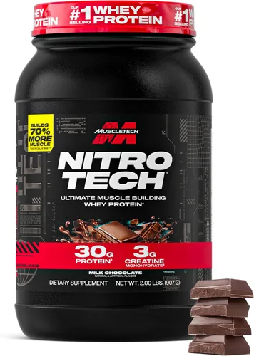 Vista 12 de Muscletech Proteína de suero en polvo (Galletas y Crema, 4 libras) - Fórmula Nitro-Tech Ultimate para construcción muscular con aislado de proteína