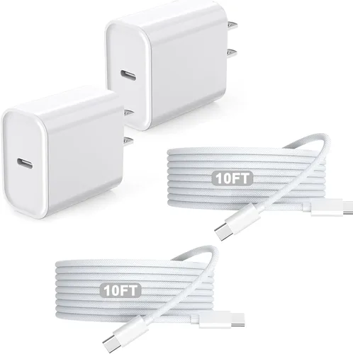 Vista 9 de Cargador para iPhone 17 de carga rápida, cargador rápido USB C y cable tejido USBC a C de 3 pies tipo C para Apple iPhone 17e/17/17 Pro Max/17
