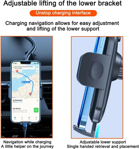 Vista 6 de Osilly Soporte para teléfono celular de automóvil, salpicadero de vehículo, ventilación de aire, manos largas, soporte de teléfono, accesorios