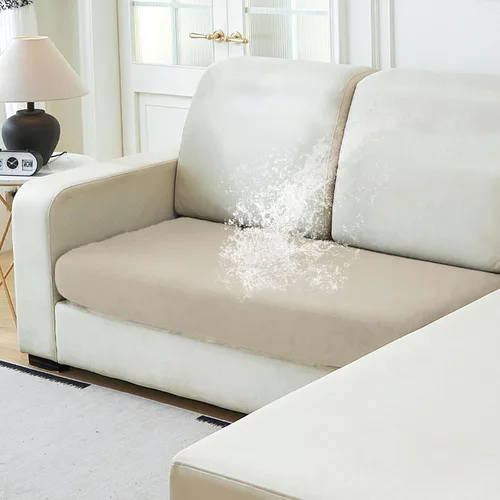 Vista 35 de NAISI Fundas de cojín impermeables de tela de terciopelo grueso lavable, 1 pieza, fundas individuales para sofá modular con parte inferior elástica