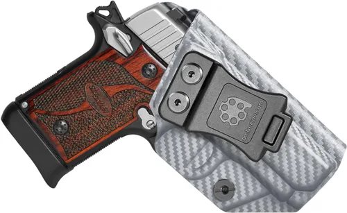 Vista 11 de Funda P238 IWB Kydex Holster Fit: Pistola Sig Sauer P238 - Transporte oculto en la cintura interior - Inclinación ajustable y retención 'Posi-Click