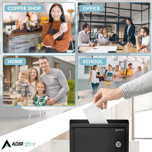 Vista 8 de Buzón de sugerencias de Adir Corp., multiusos, tamaño mediano, Negro M