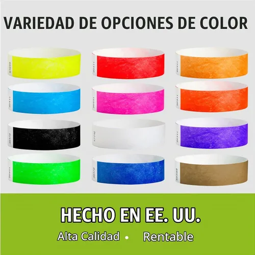 Vista 6 de 100 pulseras Tyvek de oro metálico Wristco para eventos Cómoda pulsera Tyvek resistente al agua y al desgarro para eventos, conciertos, seguridad