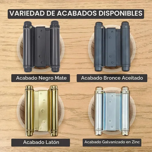 Vista 3 de Hinge Outlet Bisagras de Resorte Ajustables de Doble Acción, Bisagras para Puertas de Salón, Batientes o de Cafetería – Altamente Resistentes al
