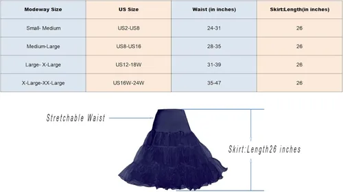 Vista 6 de Modeway Enaguas de crinolina vintage de los años 50 hasta la rodilla para mujer, faldas de tul para debajo de vestidos, accesorios de ropa