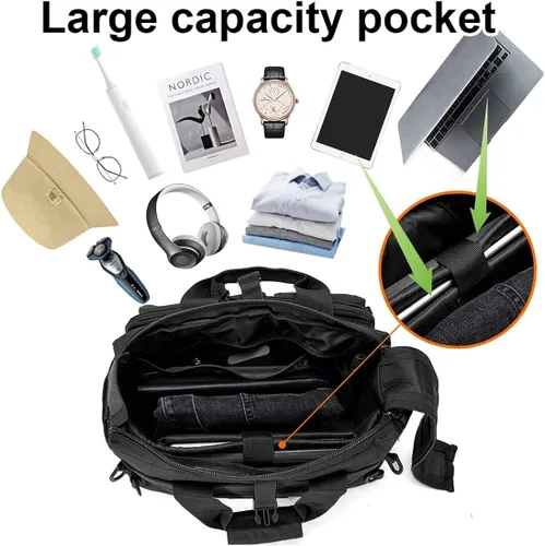 Vista 6 de COSCOOA Bolso de mensajero táctico, maletín táctico para hombre, bolso militar para portátil, bolso de hombro