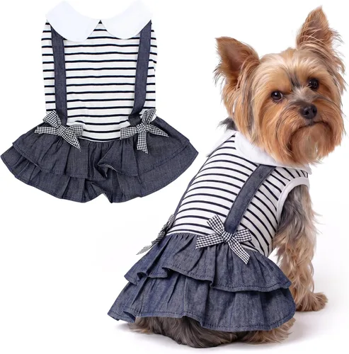 Vista 63 de Parisian Pet Chambray - Vestido para perro - Ligero sin mangas para perro, niña, talla XS Chambray en general
