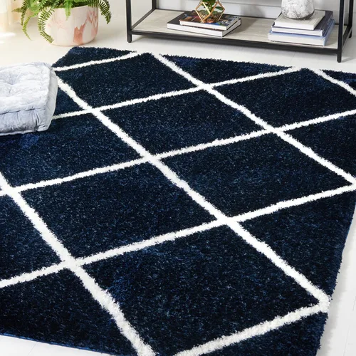 Vista 36 de SAFAVIEH Tahoe Shag Collection - Alfombra para pasillo, 2 x 9 pies, diseño de enrejado, no desprende pelusa y de fácil cuidado, 1.2 pulgadas