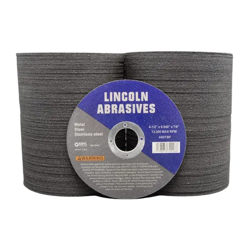 Vista 29 de Paquete de 25 ruedas de corte de 4.5" Lincoln Abrasives .040" Metal y acero inoxidable