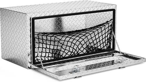 Vista 8 de AUTOSAVER88 Cajas de herramientas de 24 pulgadas, organizador de aluminio resistente con placa de diamante, caja de almacenamiento impermeable
