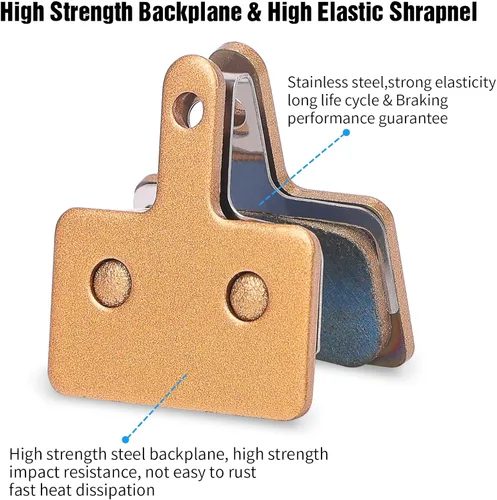 Vista 3 de 4 pares de pastillas de freno de metal sinterizado para bicicleta MTB, pastillas de freno para scooter eléctrico, pastillas de freno de bicicleta