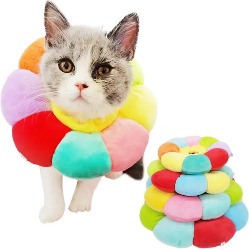 Vista 8 de Collar de Recuperación para Gatos y Perros Pequeños, Lindo Cono de Cuello Después de Cirugía, Collar E Ajustable para Mascotas, Cono Protector