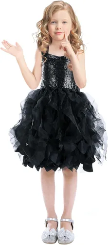 Vista 8 de Vestido tutú para niñas, vestido de tul con lentejuelas, vestido de princesa para niñas pequeñas, disfraz de fiesta de cumpleaños brillante