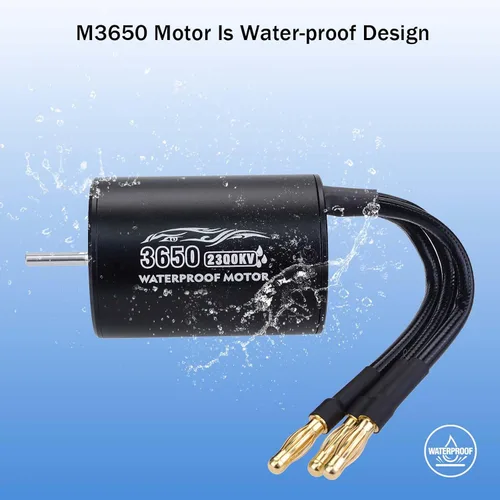 Vista 4 de SurpassHobby 3650 2300KV 0.125 in eje de alta velocidad impermeable motor para la mayoría de vehículos RC escala 1:10 camión actualización piezas