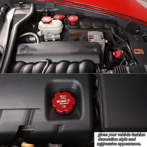 Vista 7 de Lcojicep Tapa de aceite del motor, tapa del radiador, tapa de limpiaparabrisas, tapa de líquido de frenos, cubierta de tapa de líquido, compatible