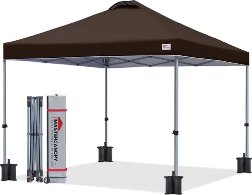 Vista 20 de MASTERCANOPY - Toldo plegable que incluye funda de transporte con ruedas, 4 bolsas de arena de contrapeso y 4 estacas
