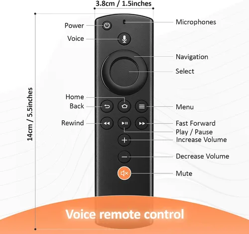 Vista 8 de Voice Firestick Remote Control Fit for Fire-Smart TV Stick & Cube, TV Stick 4K/Stick Lite, TV Stick (2nd Gen), TVs Cube (1st & 2nd Gen), Smart TV
