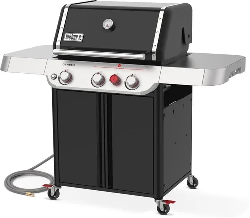 Vista 2 de Weber Genesis E-325 - Parrilla de gas natural para cocina al aire libre, 3 quemadores, color negro