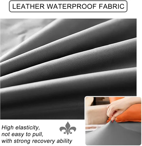 Vista 3 de Fundas elásticas para cojín de sofá, de piel sintética resistente al agua, funda de cojín desmontable para sofá, protector de muebles para cojín