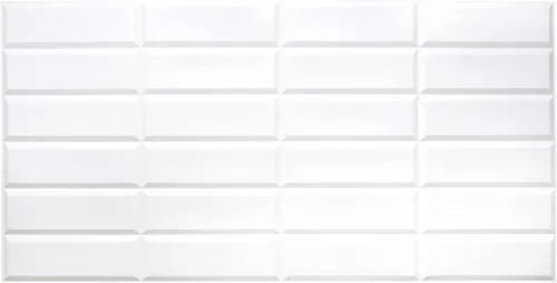 Vista 3 de Dundee Deco GRAZPG7115 - Panel de pared 3D de PVC de imitación de azulejos blancos apilados, 3.1 pies x 1.6 pies (37.8 in x 18.9 in), decoración