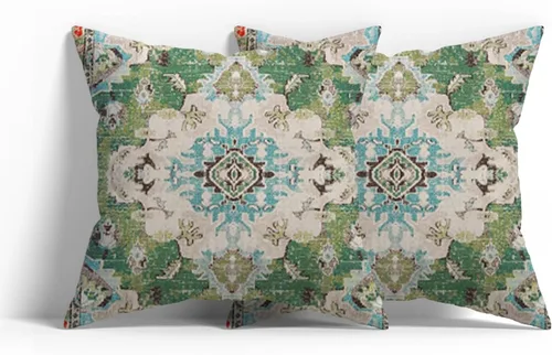 Vista 12 de Fundas de almohada con patrón bohemio de doble cara, fundas de almohada retro con diseño floral de mandala hippie, decoración retro, fundas