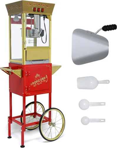 Vista 11 de Máquina comercial de palomitas de maíz con carrito, máquina de palomitas de maíz para cine con hervidor de 16 onzas, control de 3 interruptores