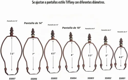 Vista 6 de Bieye SS010 Pantalla de lámpara de soporte para lámpara de mesa estilo Tiffany vidrieras (bronce 4.5 pulgadas de alto)