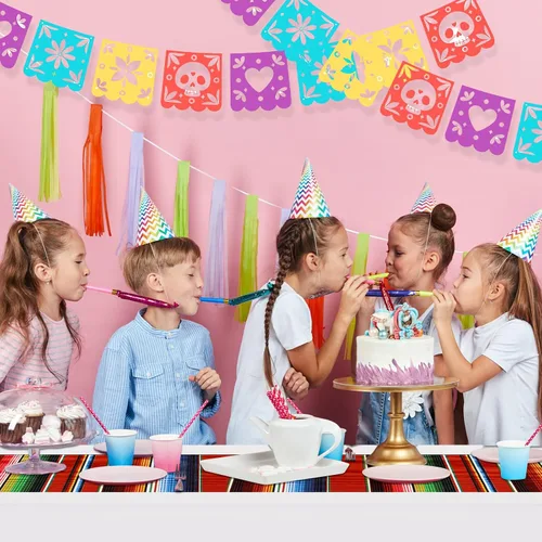 Vista 7 de Hosuly - Mantel para fiesta mexicana, 6 unidades, fondo blanco