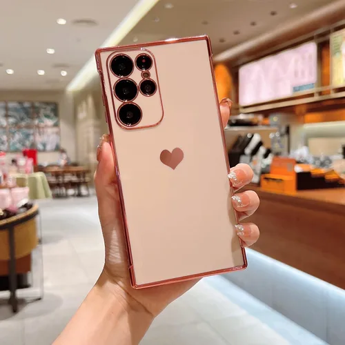 Vista 208 de phylla Funda de teléfono compatible con Samsung Galaxy A12 de 6.5 pulgadas, lindo corazón chapado en oro, elegante funda de lujo para mujer