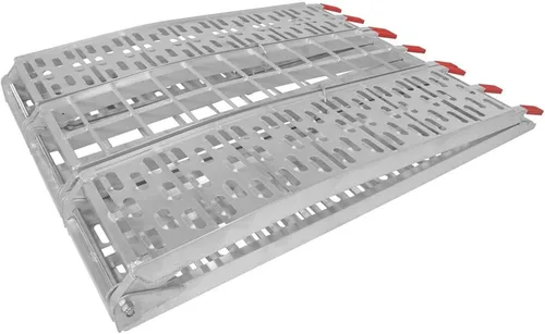 Vista 8 de Rampa de carga de motocicleta de 7.5' para camionetas pickup 1,000 lb, Titan Ramps Aluminio, peldaños dentados proporcionan tracción