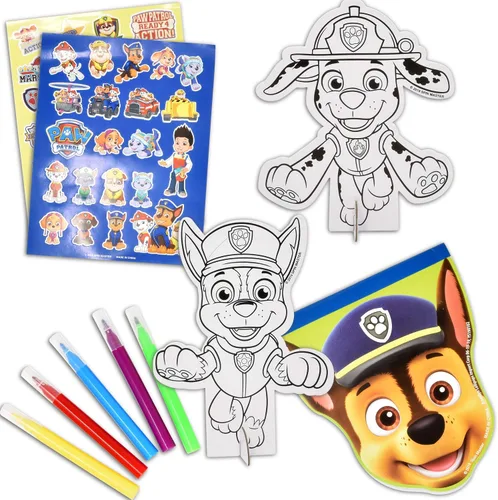 Vista 3 de Lollipop Juego de juguetes de viaje con bloc de bocetos, 5 marcadores y 2 hojas de calcomanías, juguetes de Paw Patrol para niños de 3 a 5 años