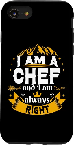 Vista 13 de iPhone 15 Chef Always Right For Men Unique Ideas Cooking Cook Case