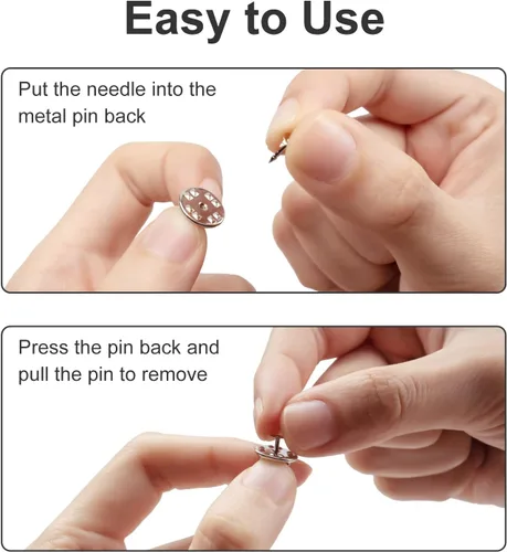 Vista 4 de 50 pares de alfileres de metal y respaldos de alfileres, alfileres en blanco de 8 mm de largo y 4 mm de ancho para regalos de joyería, fabricación