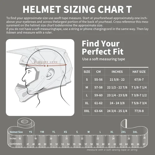 Vista 6 de VCOROS Adventure - Casco de motocicleta todoterreno VS-908 para ATV, bicicleta de tierra y motocross, de cara completa para adultos, aprobado por DOT