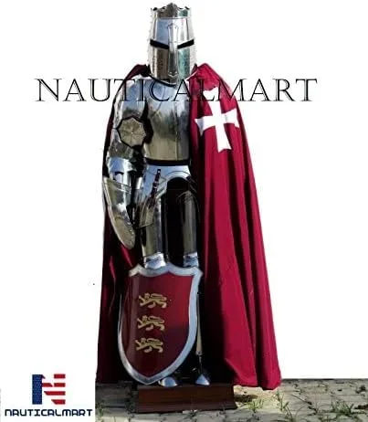 Vista 2 de NauticalMart Crusader - Traje completo de armadura medieval de caballero de combate