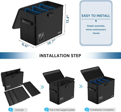 Vista 3 de Almacenamiento de cómics graduado para 30 cómics, resistente al fuego, resistente al agua y a la humedad, apilable, caja de cómics CGC con ventana