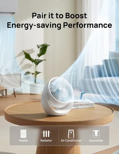 Vista 7 de Dreo - Ventilador para dormitorio, ventilador de mesa para circulación de aire en toda la habitación, 11 pulgadas, flujo de aire fuerte de 40 pies