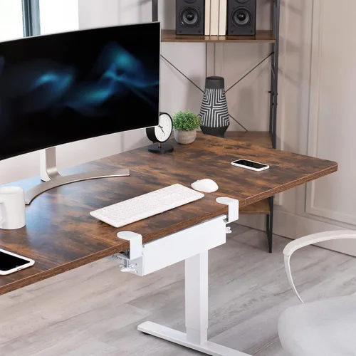 Vista 9 de VIVO DESK-AC03C-W - Cajón deslizante extraíble de 16 pulgadas sin carcasa para escritorio de oficina, organizador de almacenamiento para estación