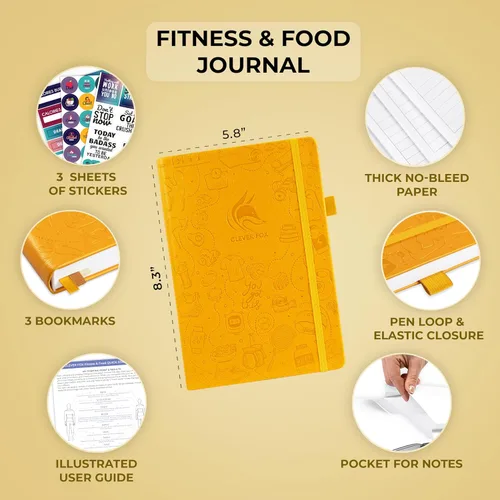 Vista 2 de Clever Fox Diario de fitness & Food – Planificador de nutrición y entrenamiento para mujeres y hombres – Libro de registro de ejercicio de dieta