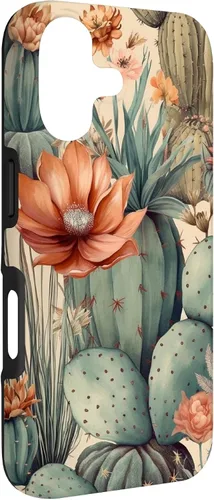 Vista 3 de Cactus Botanical Desert Western Funda bohemia moderna terracota para iPhone 17