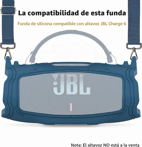Vista 2 de Funda de silicona para altavoz Bluetooth portátil JBL Charge 6 Azul