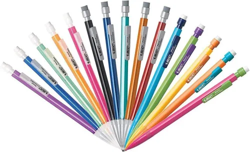 Vista 9 de Portaminas BIC N.º 2 extra suave, paquete de 40, veinte de 0.5 mm y veinte de 0.7 mm - barriles de colores surtidos - paquete de variedad de lápices