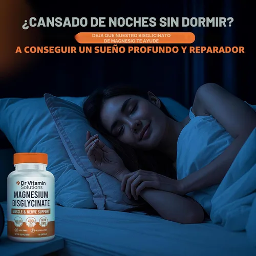 Vista 5 de Glicinato de magnesio 400 mg (quelato de bisglicinato de magnesio tamponado) Magnesio quelado Albion® para apoyo muscular y nervioso + calma
