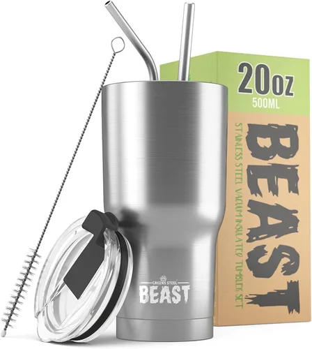 Vista 49 de Beast Vaso de 10 oz de Acero Inoxidable con Aislamiento al Vacío para Café y Hielo de Doble Pared Termo de Viaje (Blanco Ártico)