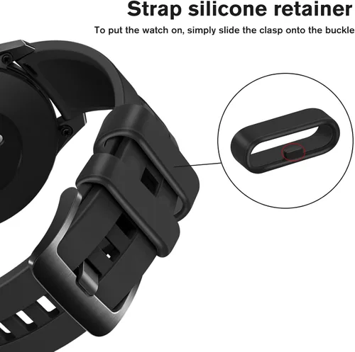 Vista 3 de Bucle para correa de reloj, anillos de silicona para reloj, 10 trabillas negras de repuesto para correa de reloj, piezas de anillos de sujeción