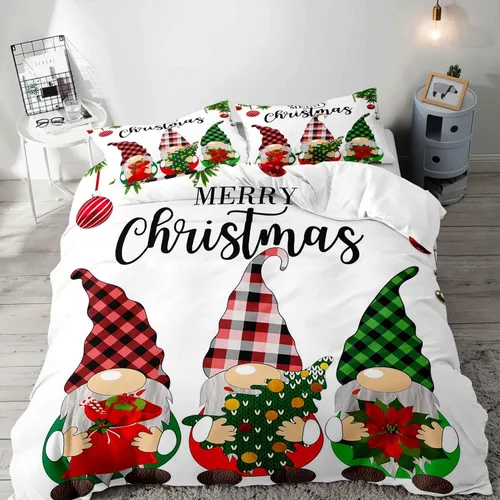 Vista 20 de LUVIVIHOME 2 piezas de funda de edredón de Navidad, juego de ropa de cama individual, ropa de cama rústica de cabaña, colcha de Navidad y Día