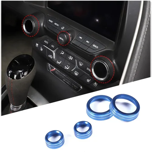 Vista 13 de Cubierta de botón de ajuste de volumen de aire acondicionado de aleación de aluminio compatible con Chevrolet Corvette C7 2014 2015 2016 2017 2018