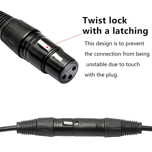 Vista 3 de GELRHONR 1 par de cables adaptadores XLR de 3 pines a RJ45 hembra, XLR macho a RJ45 cable de extensión de conector de red Ethernet Cat5