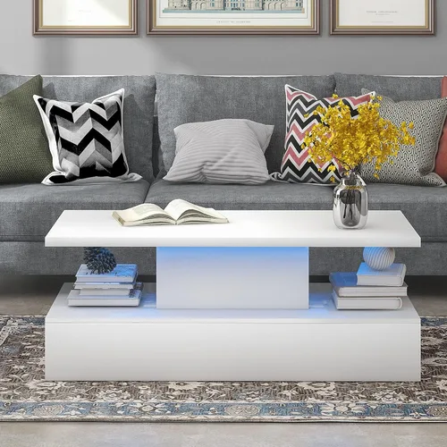 Vista 11 de Mesa auxiliar elevable, mesa auxiliar multifuncional con estantes abiertos, mesa de comedor moderna para sala de estar, oficina en casa (negro #004)