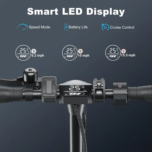 Vista 4 de Caroma Electric Scooter Adults, 350W/500W Motor, Top Speed 20/25 Mph & 30 Miles Range, 8.5" Solid Tires, Cruise Control E Scooter for Adults